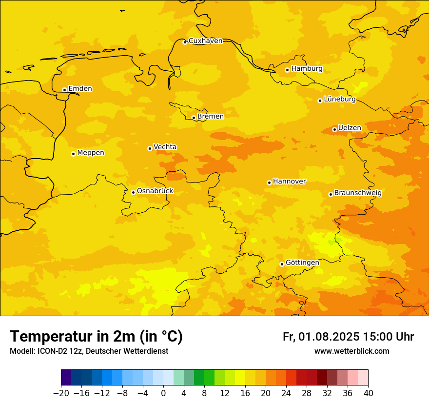 Modellkarten Temperatur