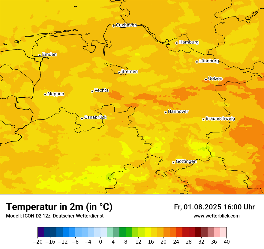 Modellkarten Temperatur