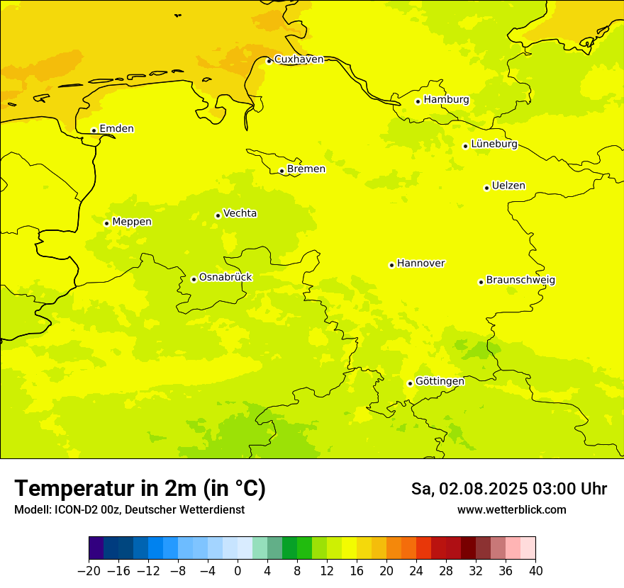 Modellkarten Temperatur