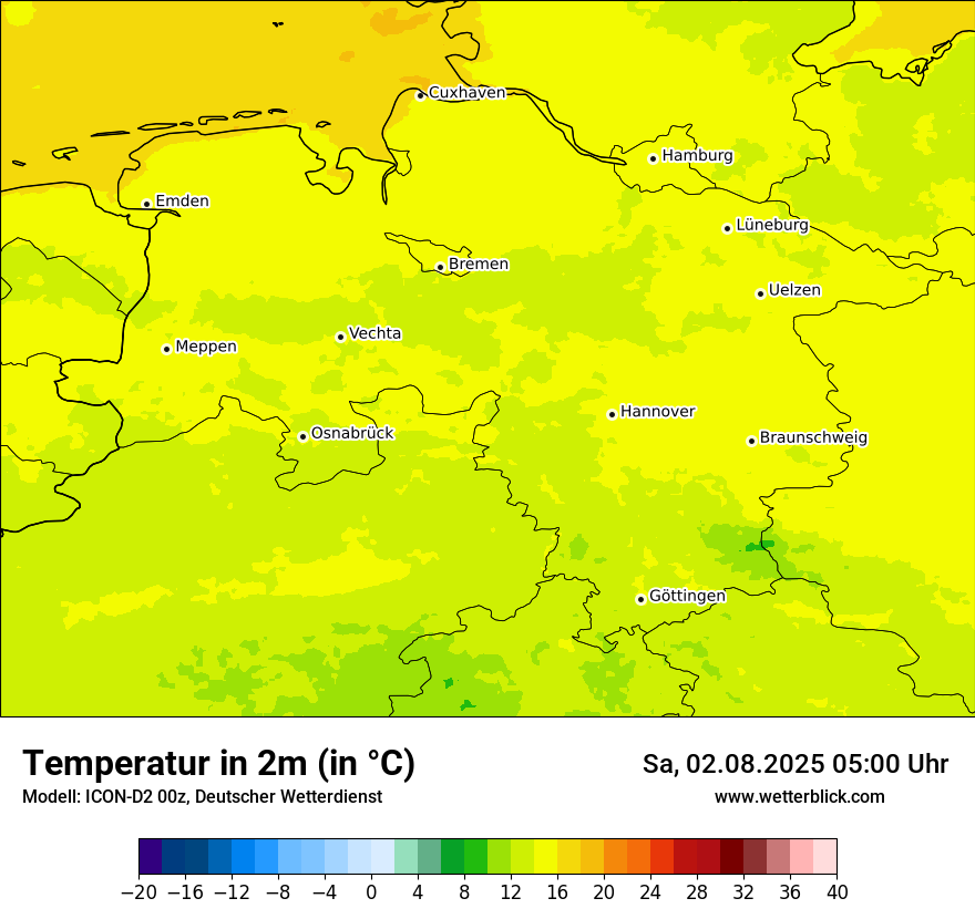 Modellkarten Temperatur