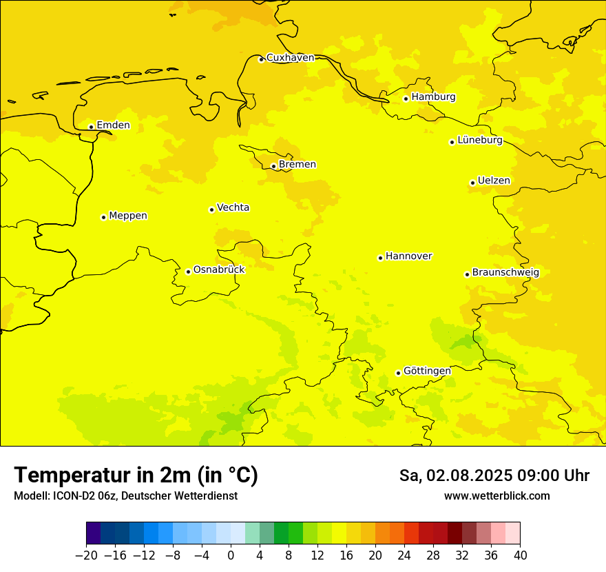 Modellkarten Temperatur
