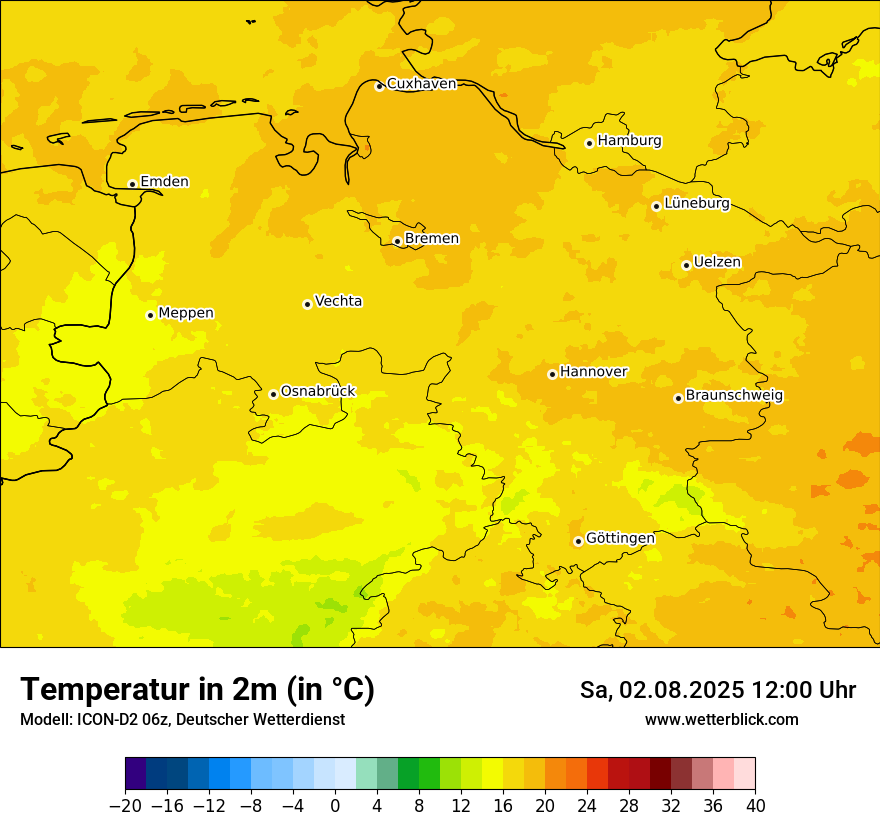 Modellkarten Temperatur