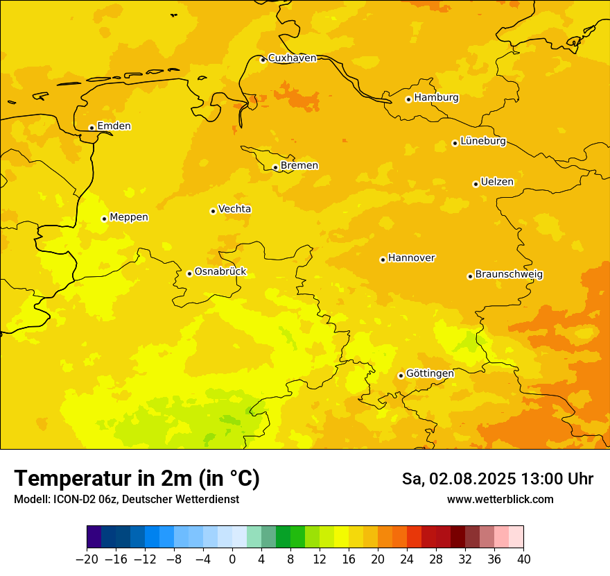 Modellkarten Temperatur