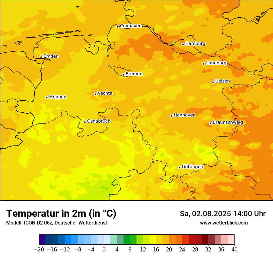 Modellkarten Temperatur