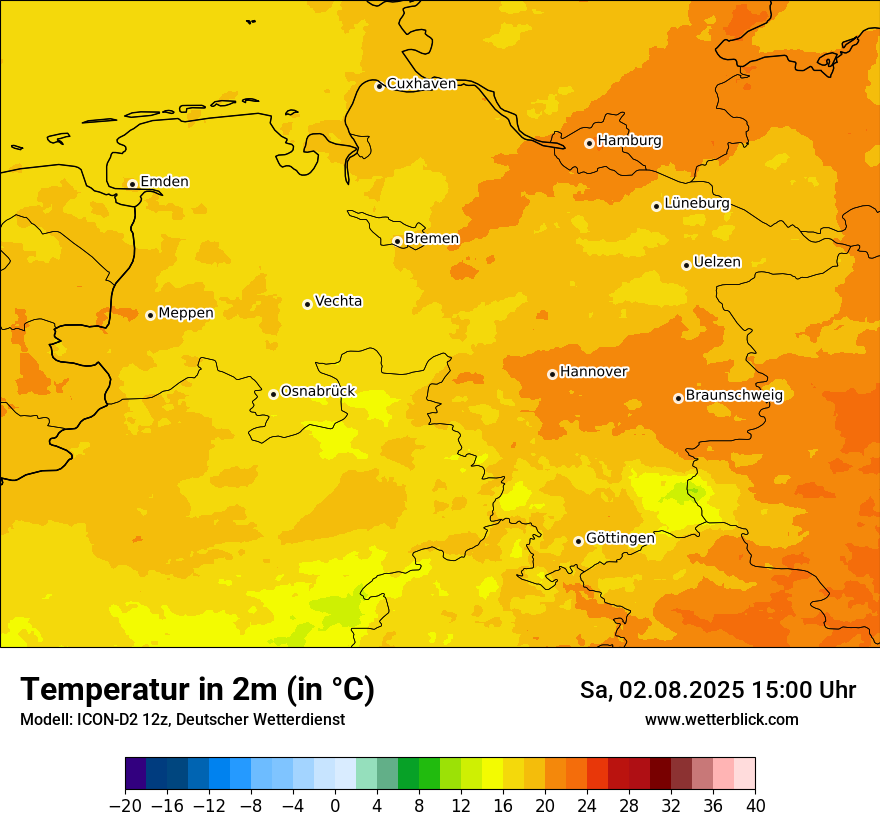 Modellkarten Temperatur