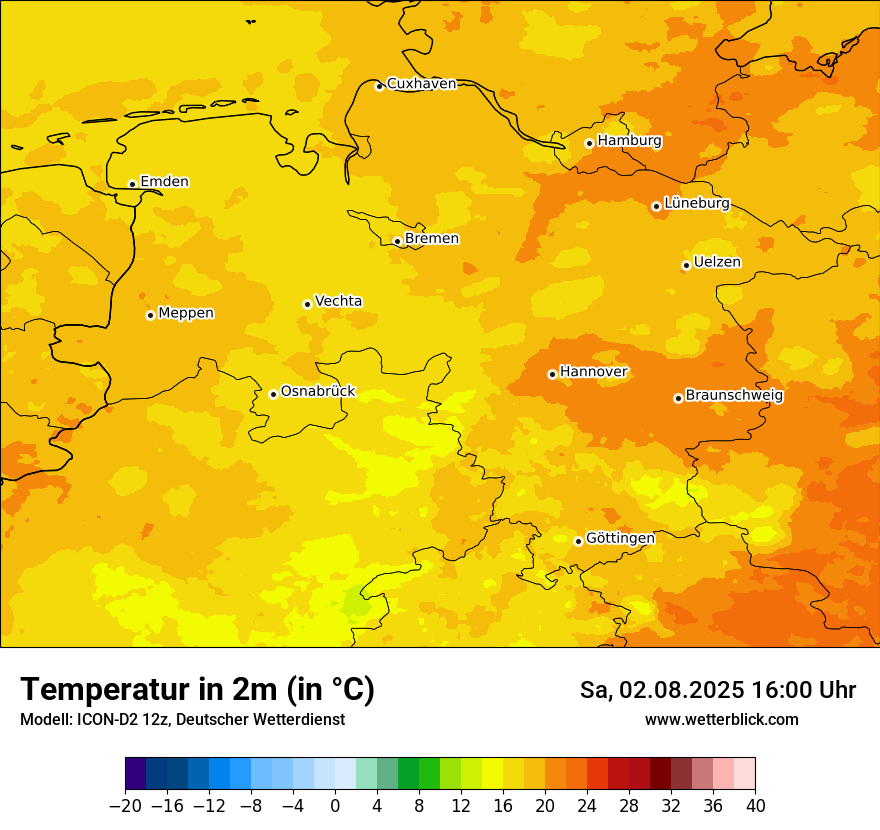 Modellkarten Temperatur