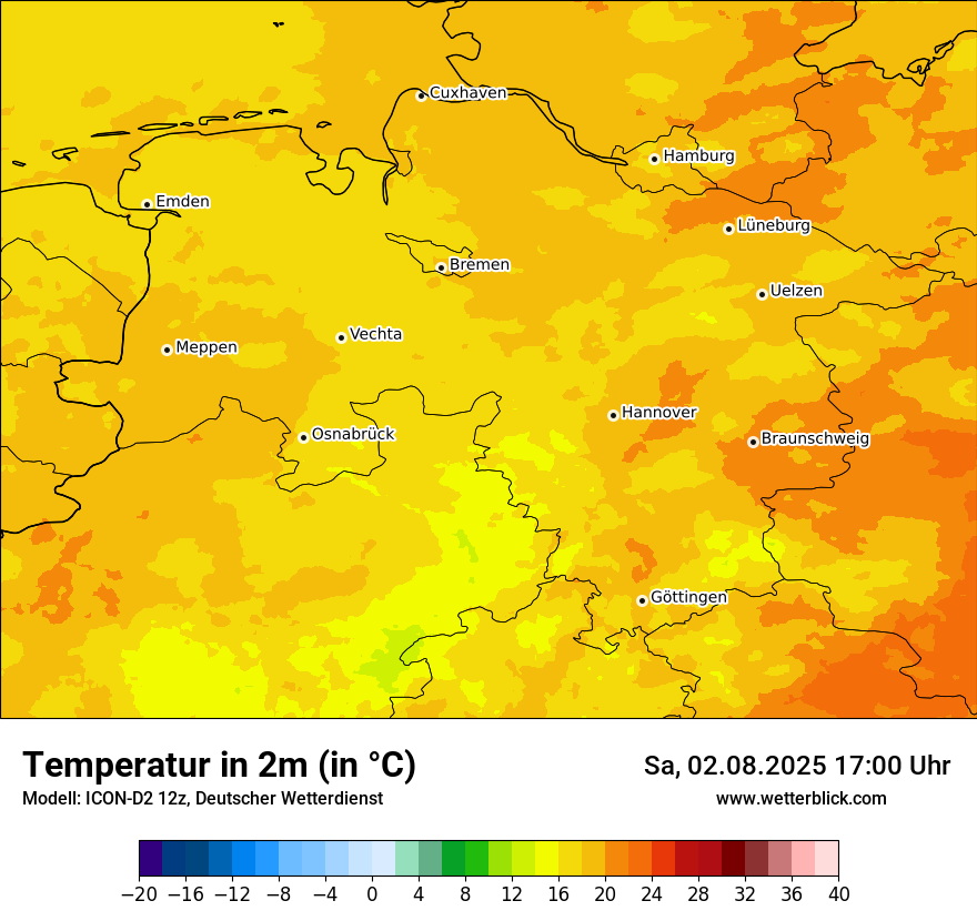 Modellkarten Temperatur