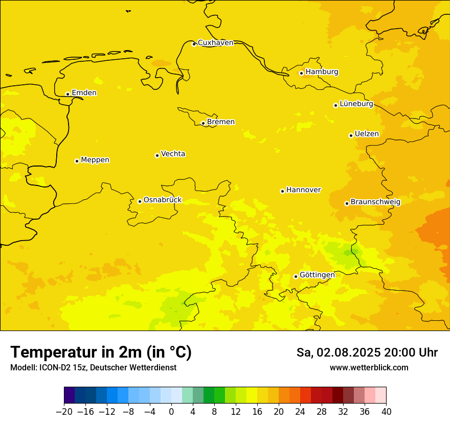 Modellkarten Temperatur