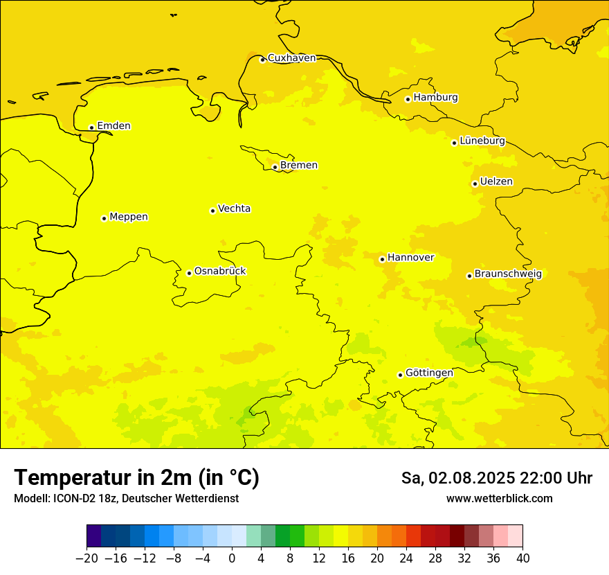 Modellkarten Temperatur