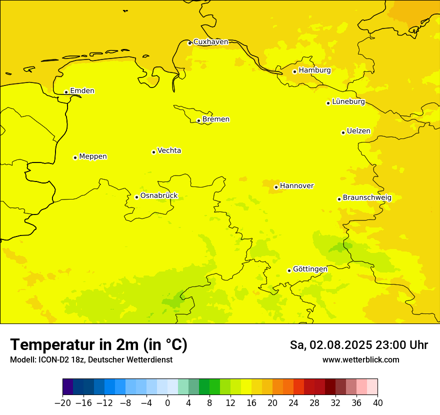 Modellkarten Temperatur