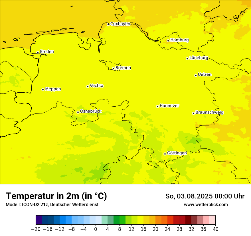 Modellkarten Temperatur