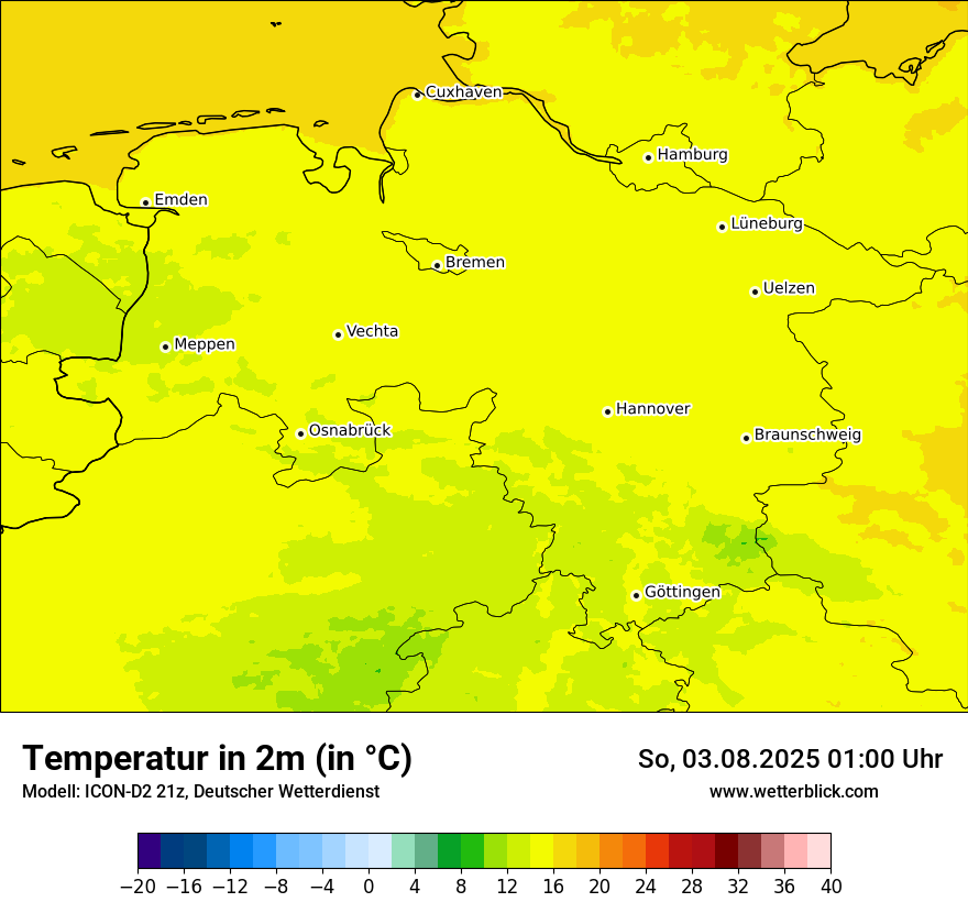 Modellkarten Temperatur