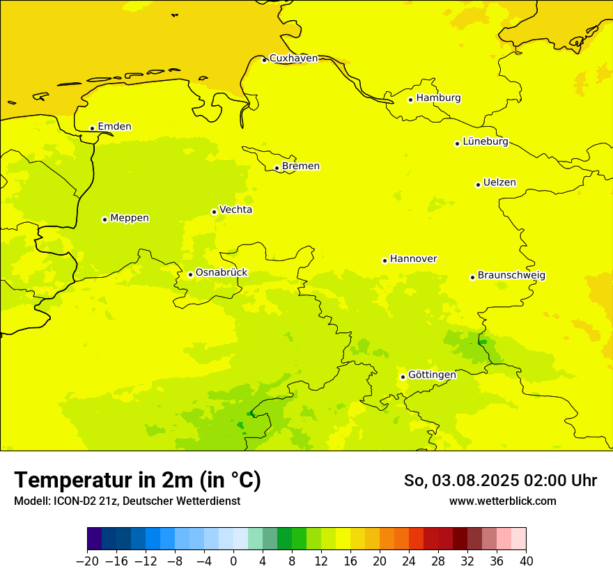 Modellkarten Temperatur