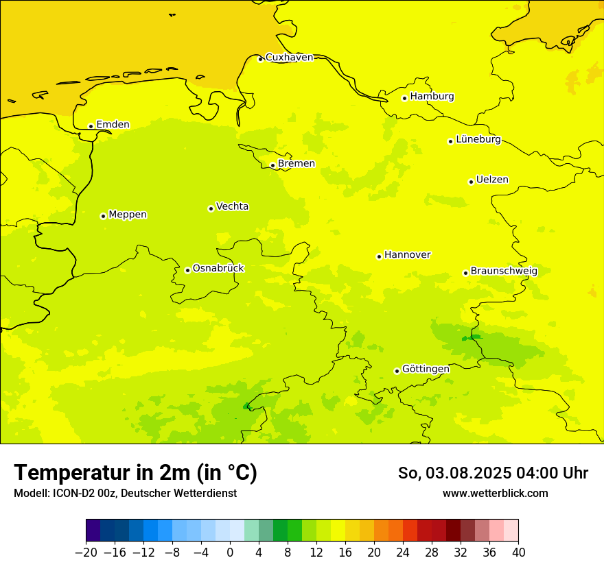 Modellkarten Temperatur