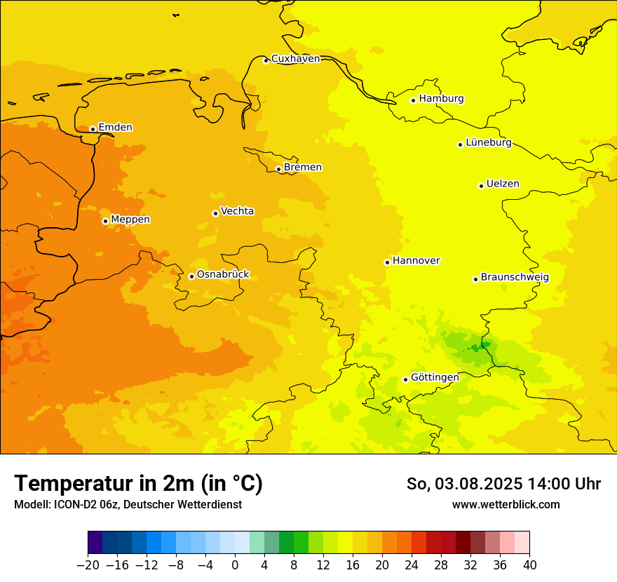 Modellkarten Temperatur