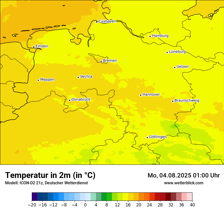 Modellkarten Temperatur