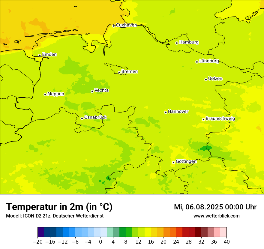 Modellkarten Temperatur