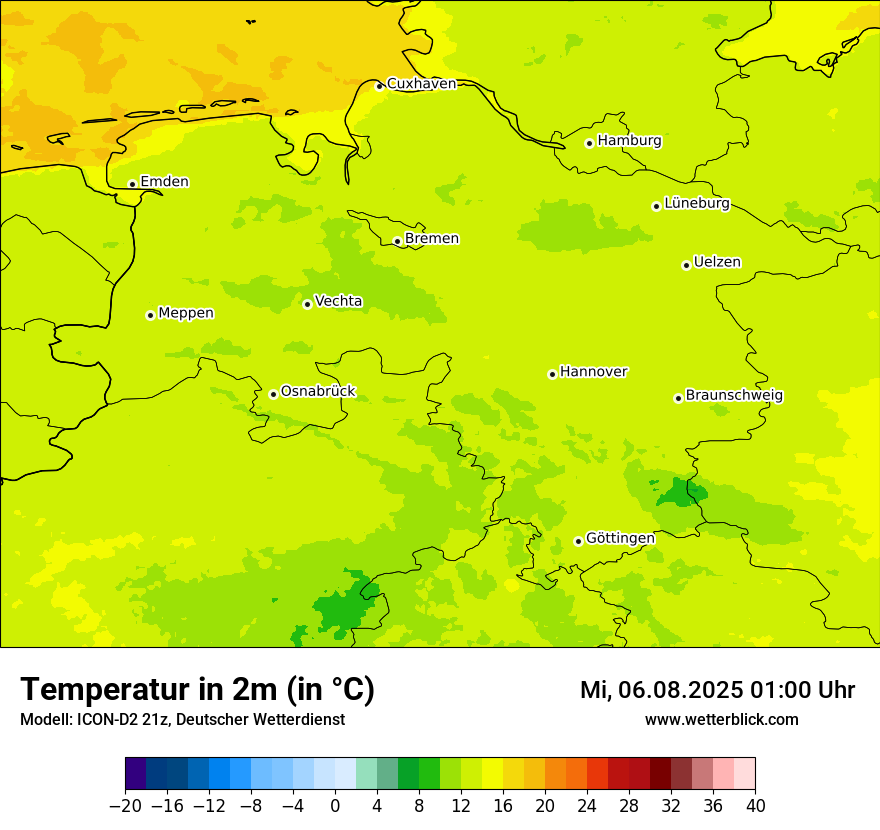 Modellkarten Temperatur