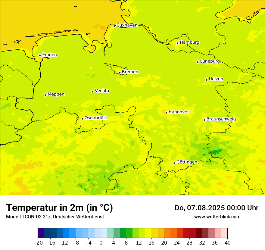 Modellkarten Temperatur