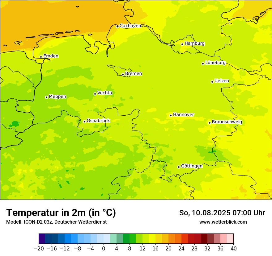 Modellkarten Temperatur