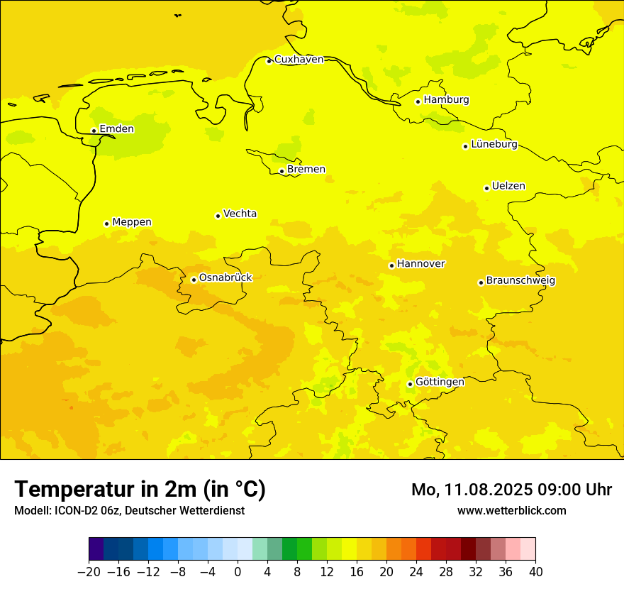 Modellkarten Temperatur