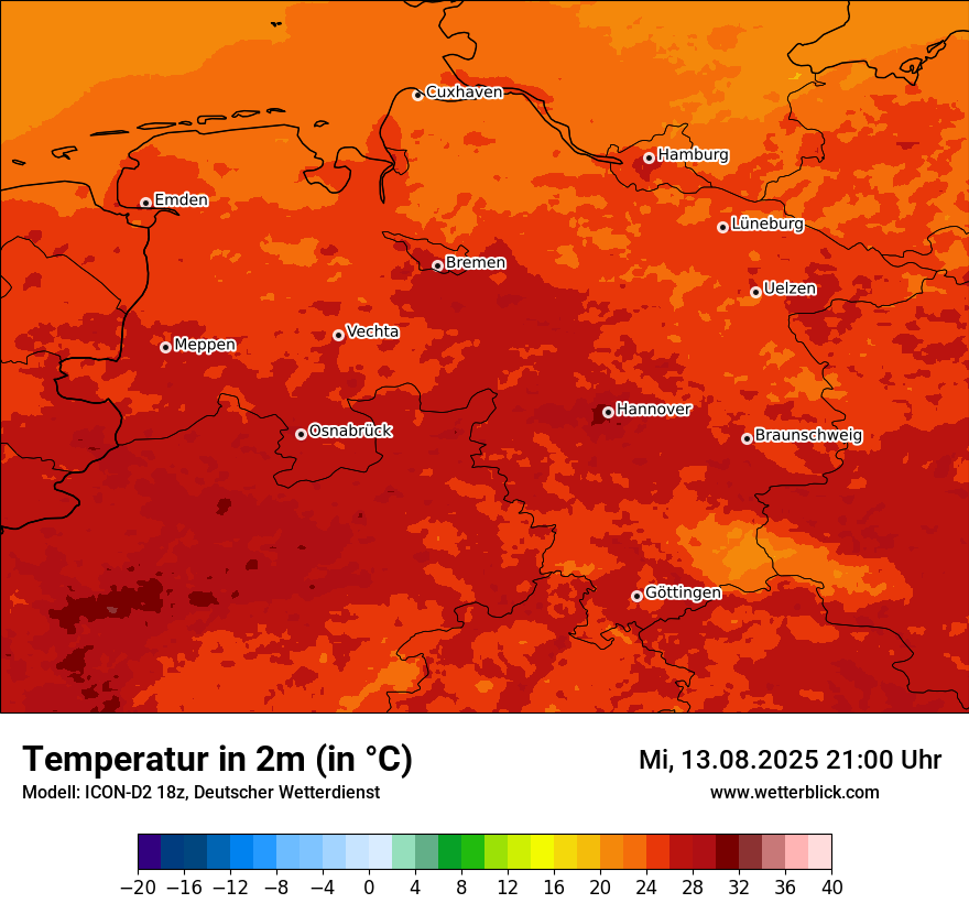 Modellkarten Temperatur