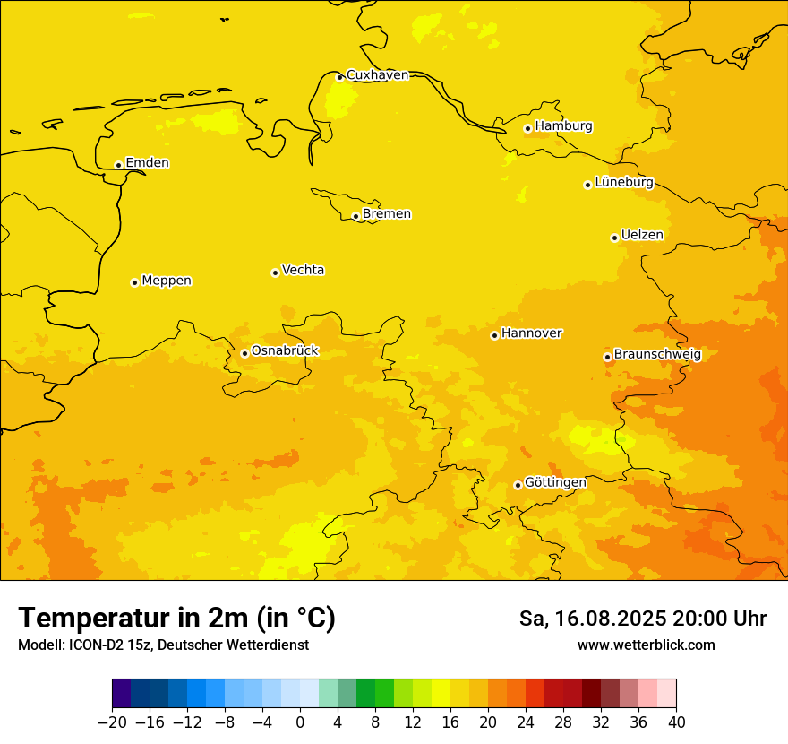 Modellkarten Temperatur