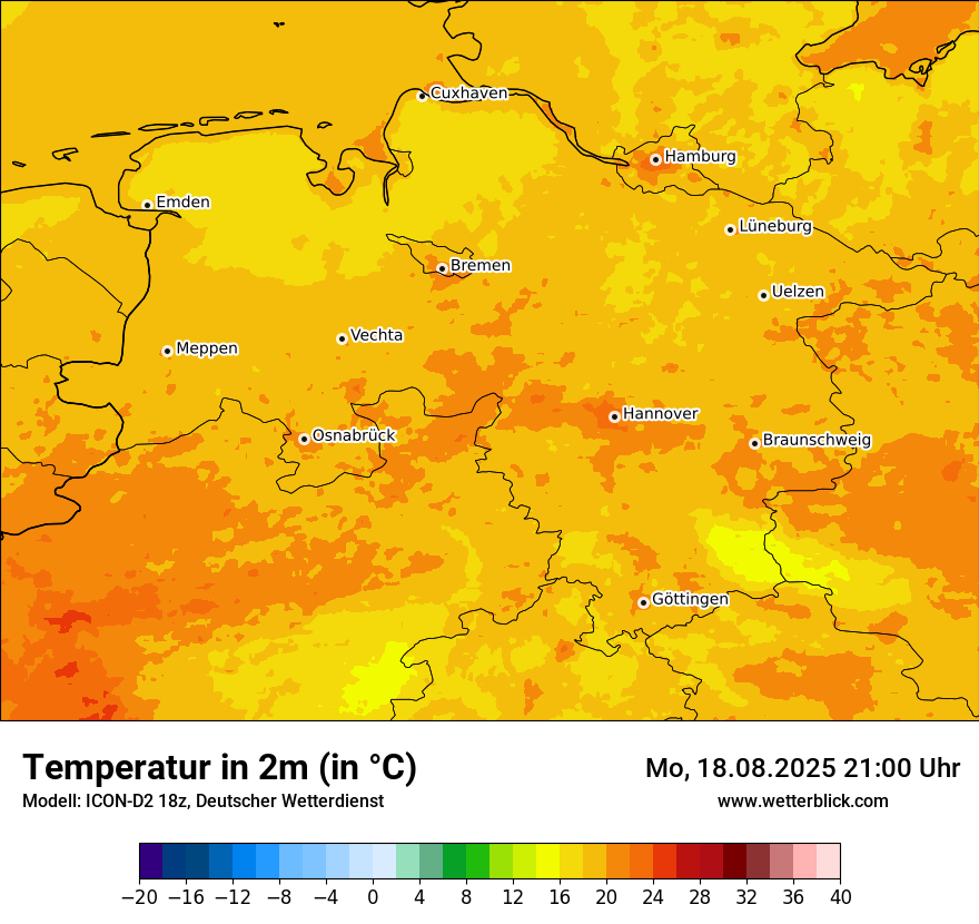 Modellkarten Temperatur