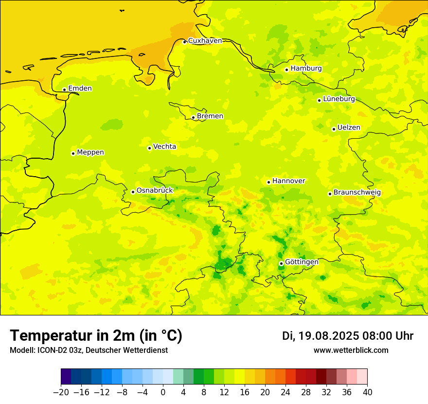 Modellkarten Temperatur