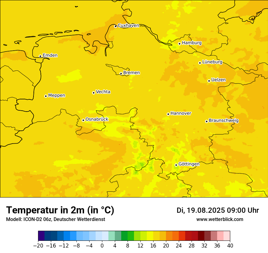 Modellkarten Temperatur