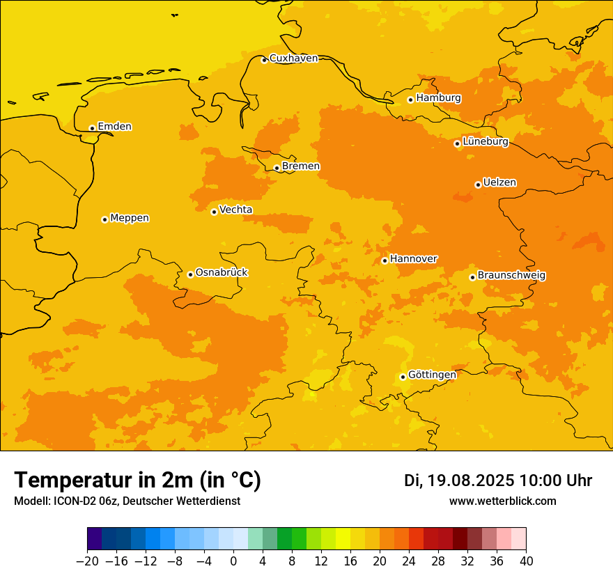 Modellkarten Temperatur