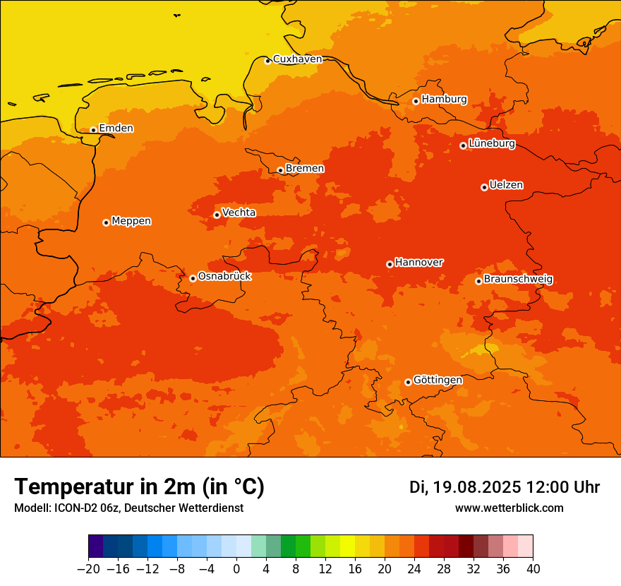 Modellkarten Temperatur