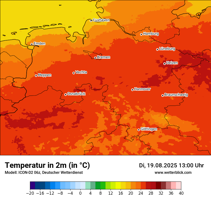 Modellkarten Temperatur