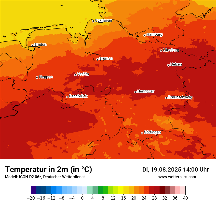 Modellkarten Temperatur