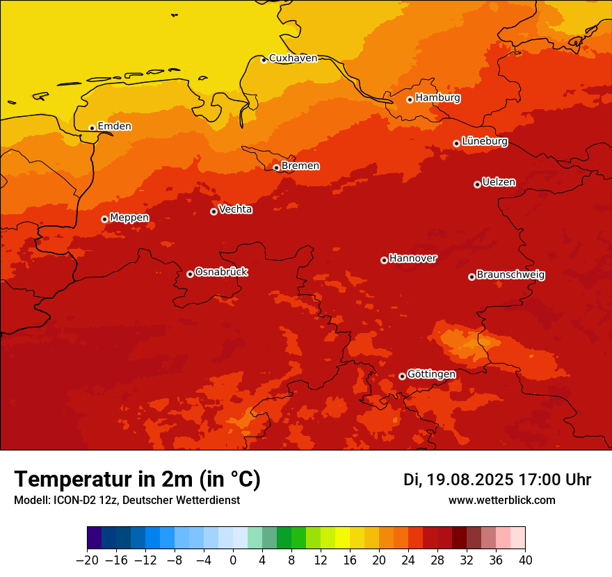 Modellkarten Temperatur