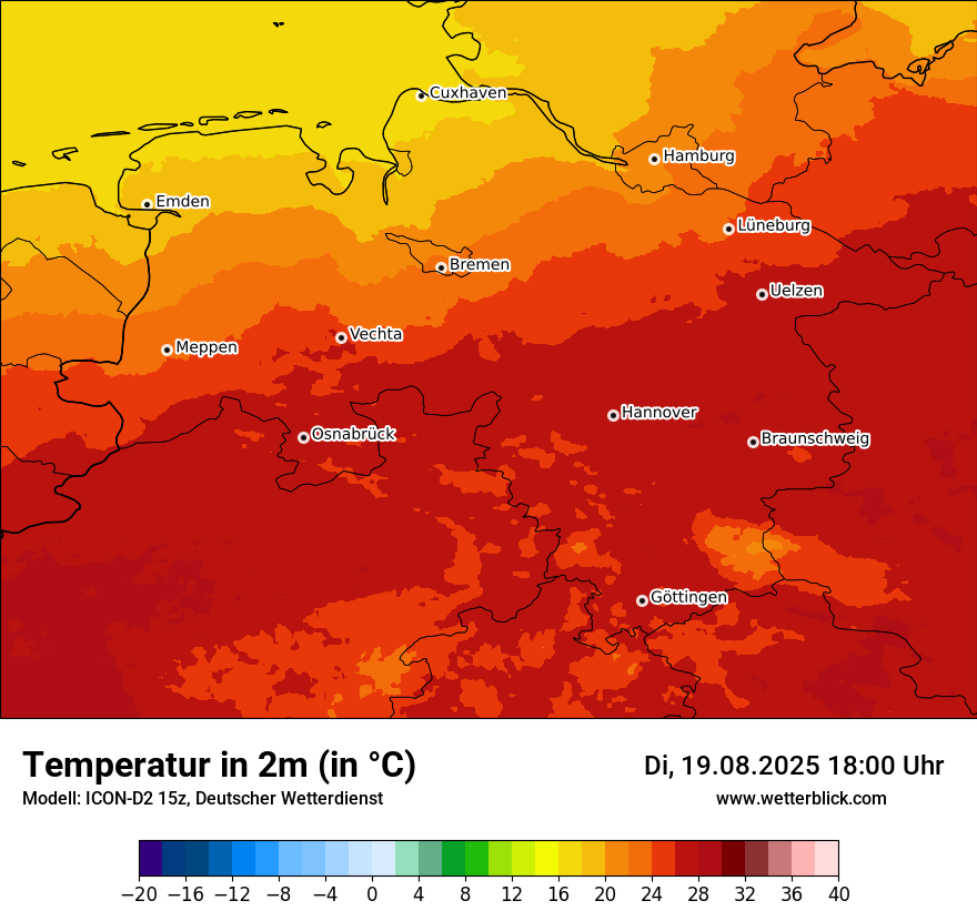Modellkarten Temperatur