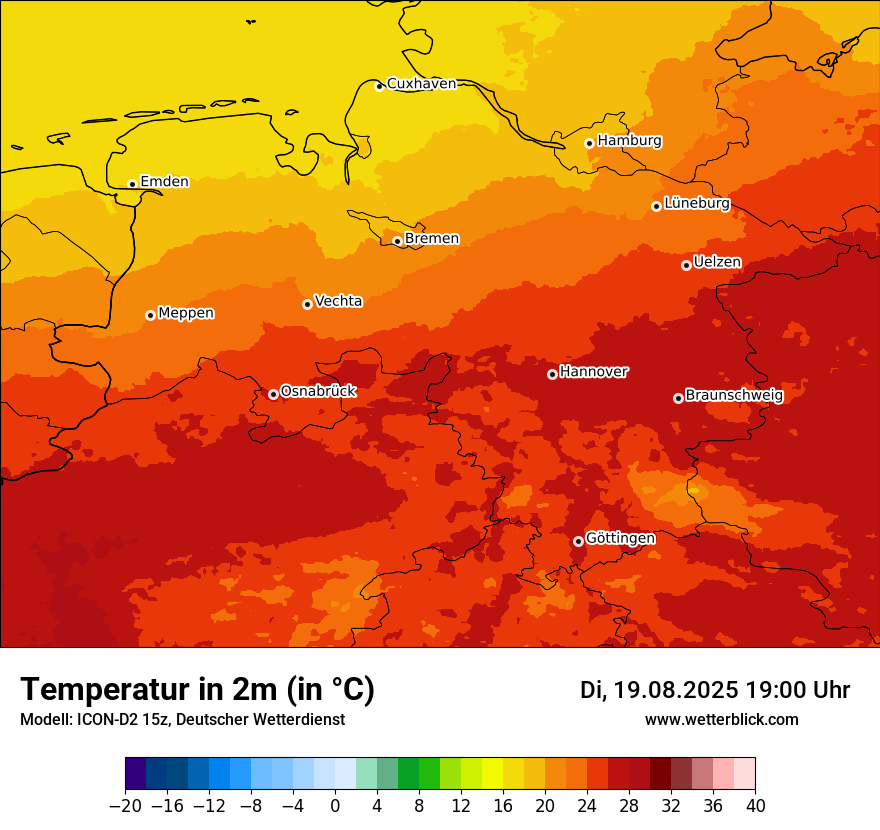 Modellkarten Temperatur