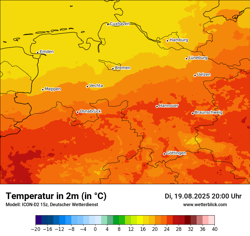 Modellkarten Temperatur