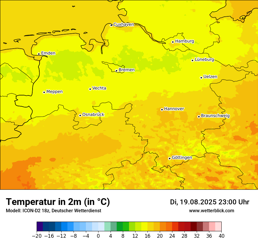 Modellkarten Temperatur
