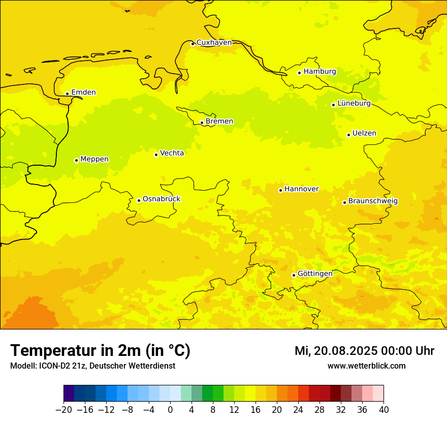 Modellkarten Temperatur