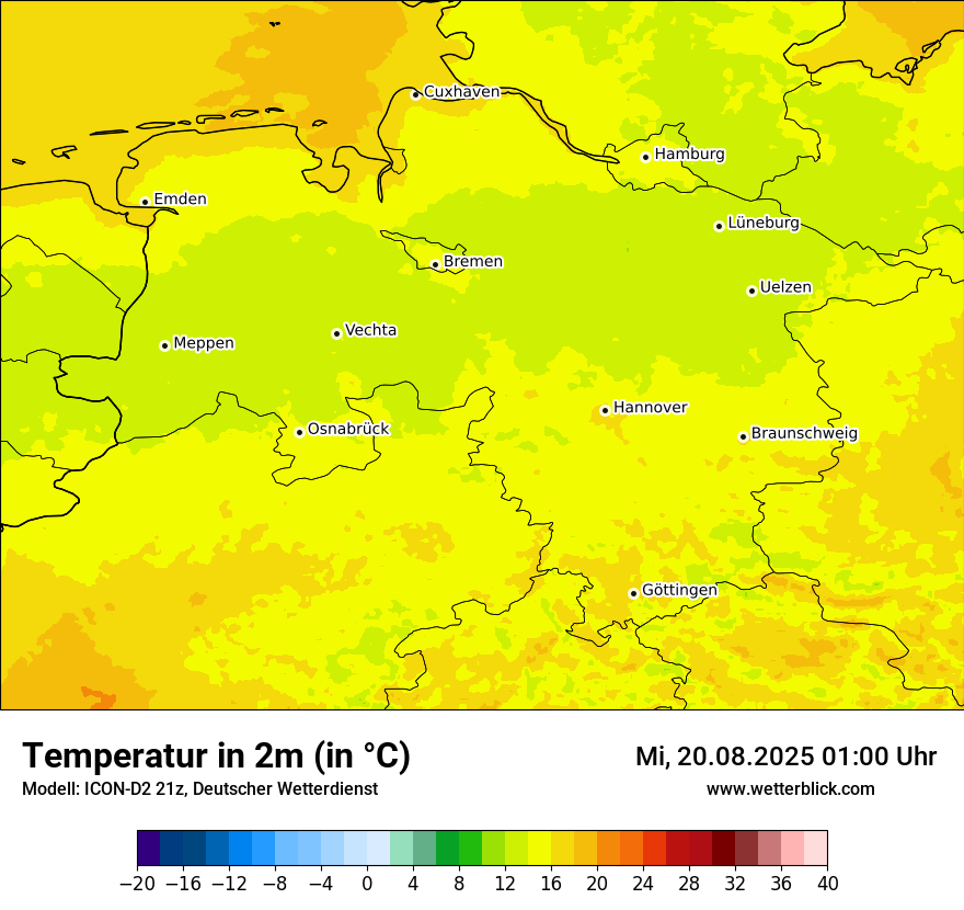 Modellkarten Temperatur