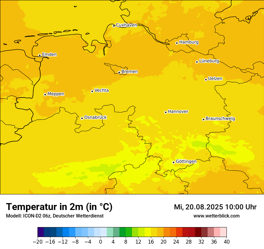 Modellkarten Temperatur