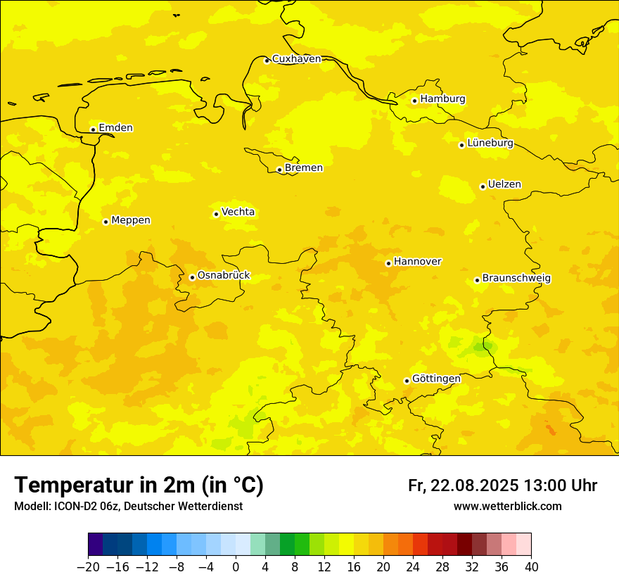 Modellkarten Temperatur