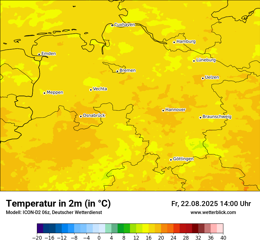 Modellkarten Temperatur