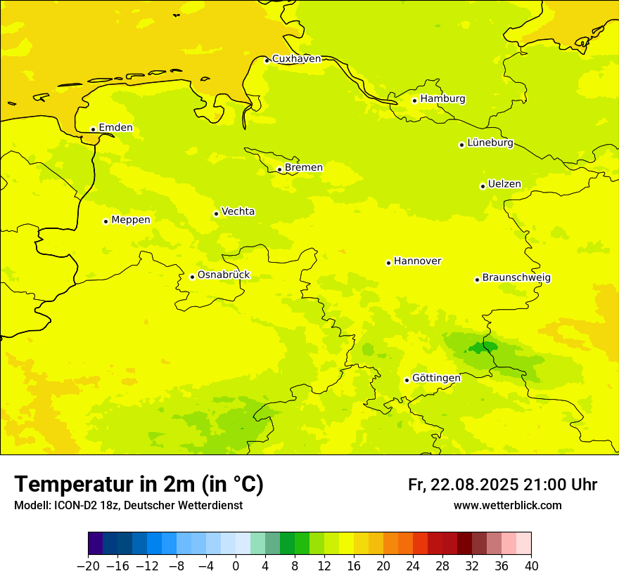 Modellkarten Temperatur