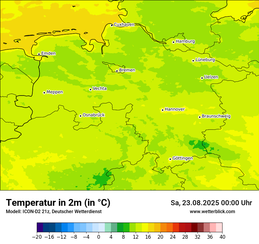 Modellkarten Temperatur