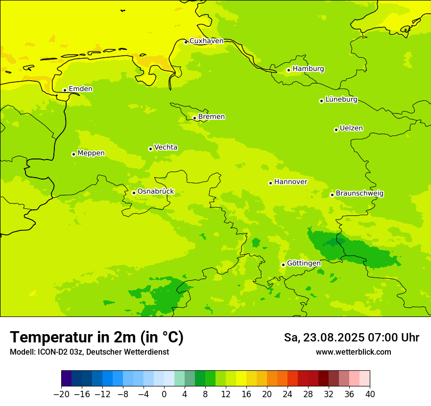 Modellkarten Temperatur