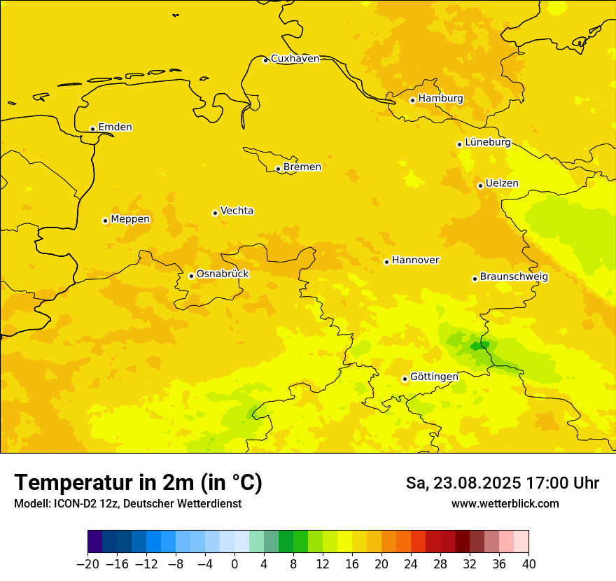 Modellkarten Temperatur