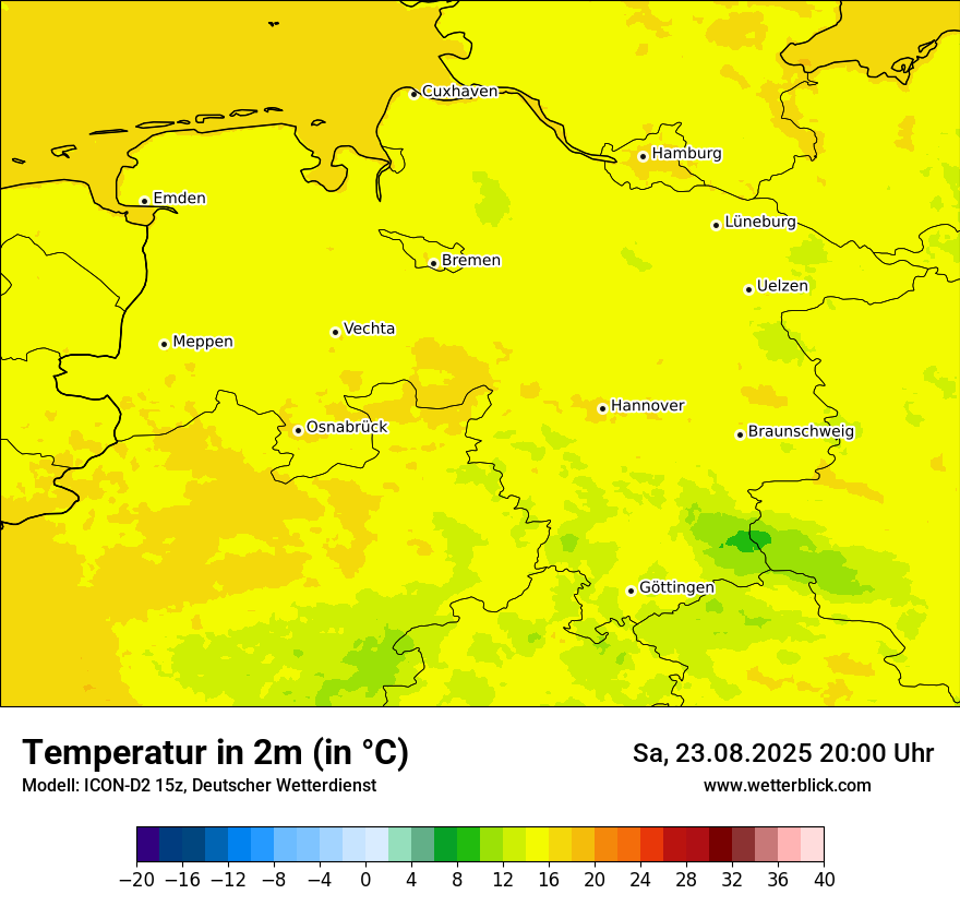 Modellkarten Temperatur