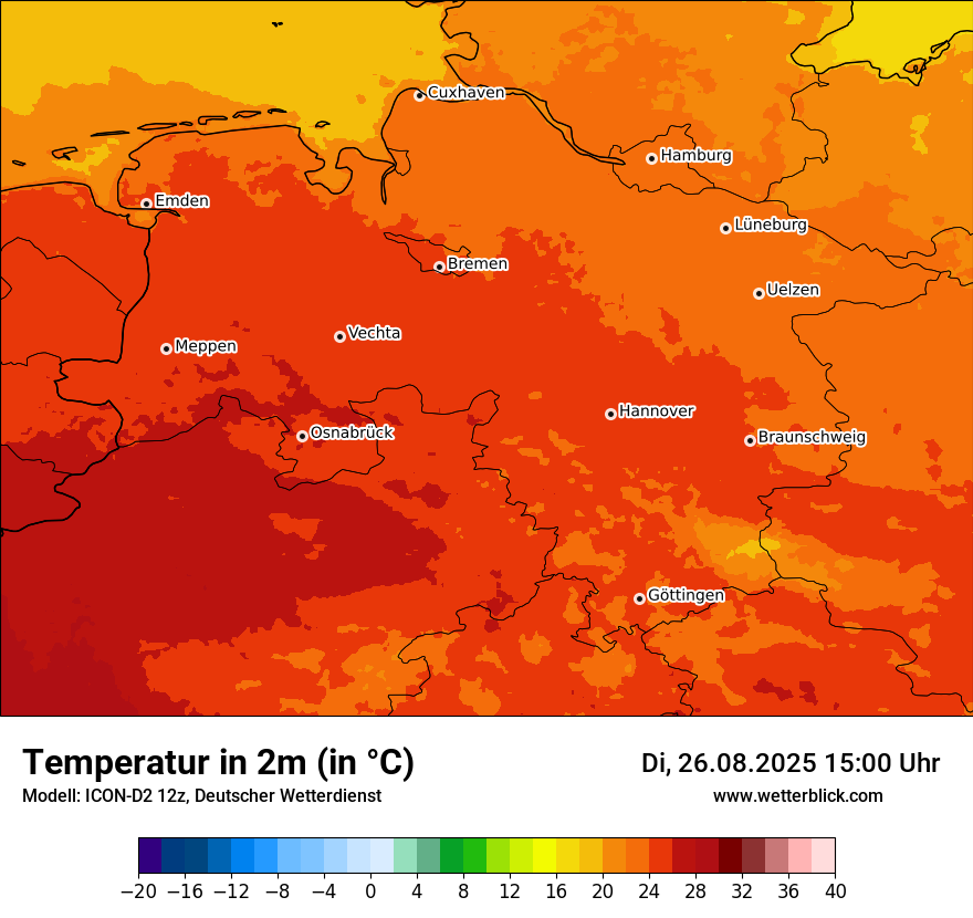 Modellkarten Temperatur